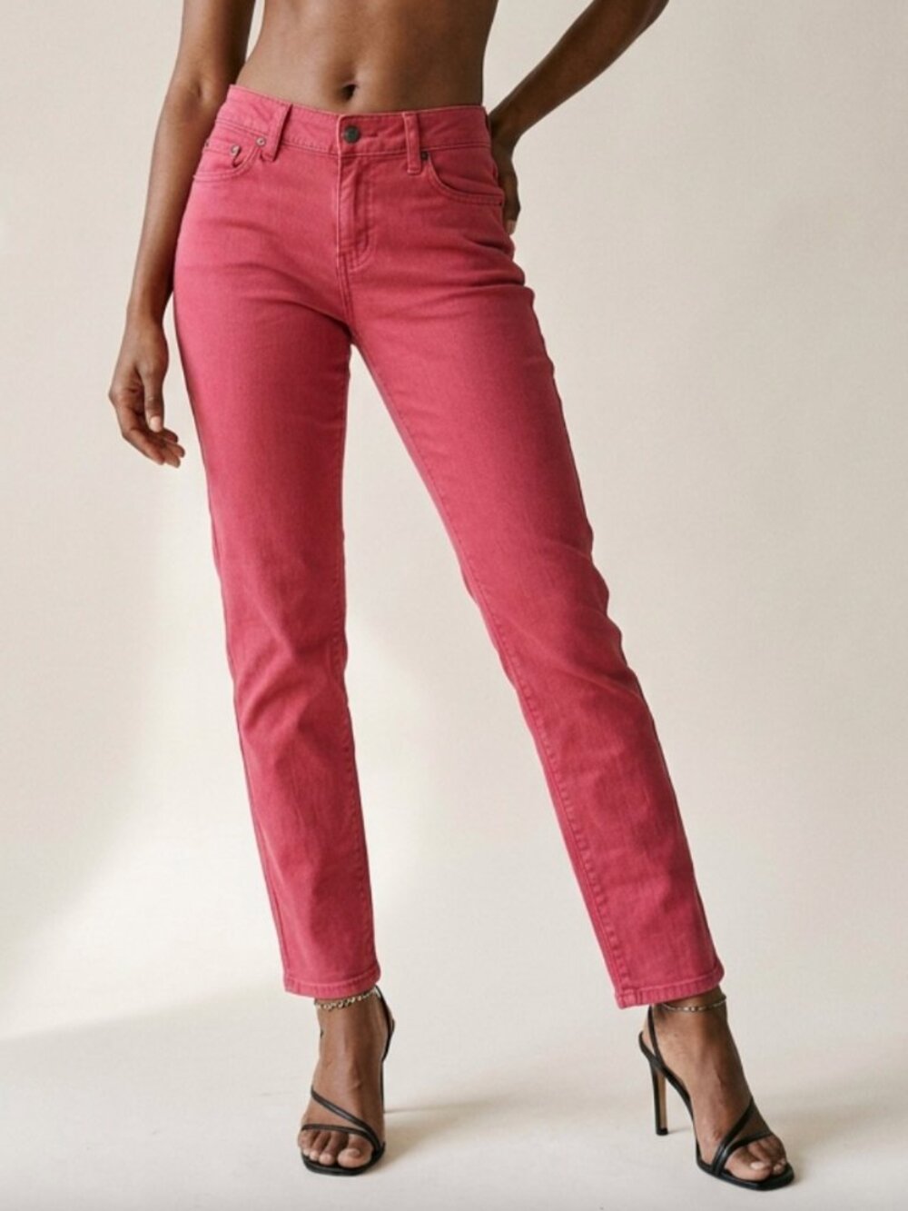 GARNET HILL | Red Straight Leg Jeans